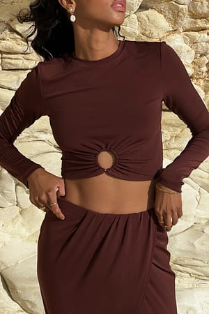 Brown Ring Detail Top