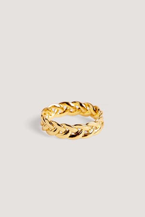 Gold 18K Gold Plated Braided Ring