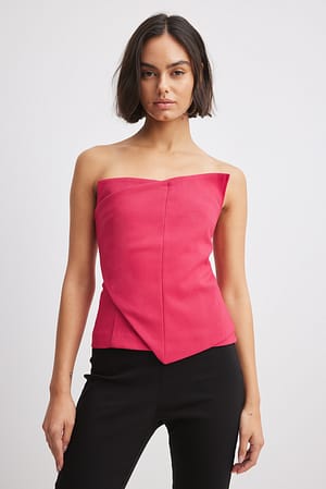 Magenta Asymmetric Bandeau Top