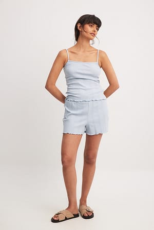 Light Blue Babylock Rib Shorts