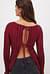 Back Tie Strap Long Sleeve Top