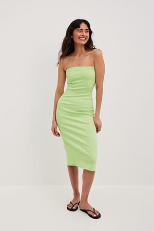 Green Bandeau Bodycon Dress