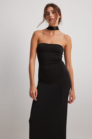 Black Bandeau Detailed Dress