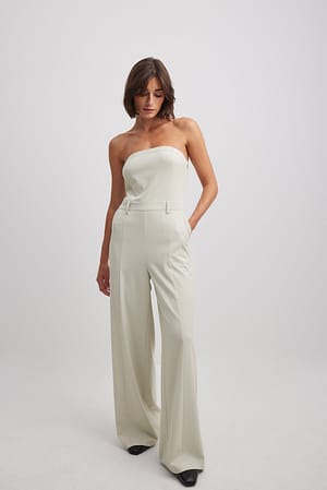 Light Beige Bandeau Jumpsuit