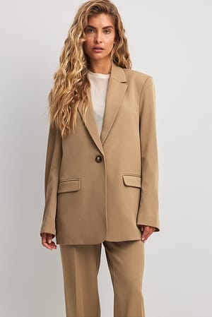 Dark Beige Basic Blazer