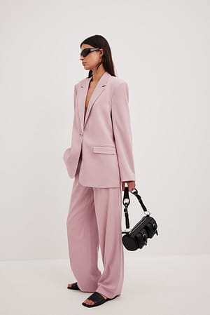 Pink Basic Suit Pants