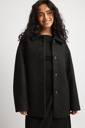 Black Belted Structured Jacket