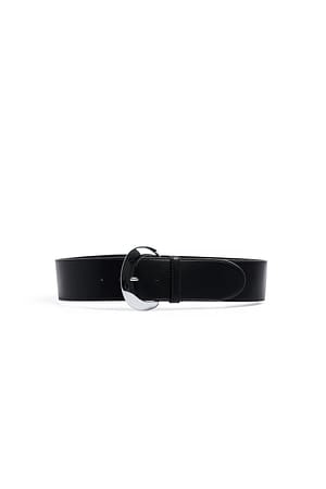 Black Big Rounded Buckle Belt