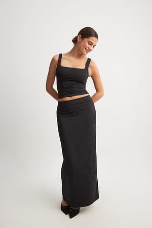 Black Body Hugging Low Waist Skirt