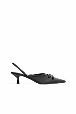 Black Bow Detail High Cut Pumps