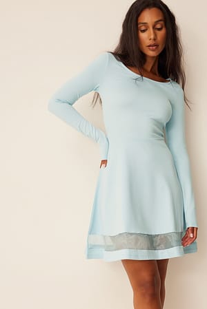 Light Blue Circle Cut Dress