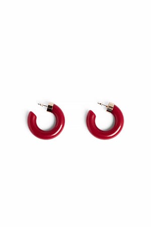 Dark Red Colored Hoops