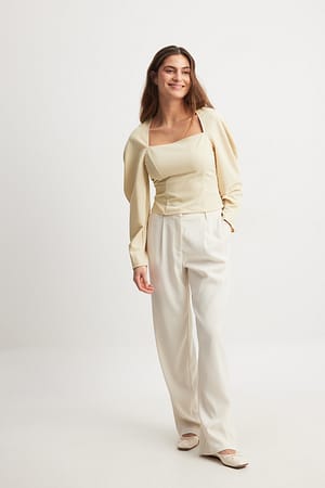 Light Sand Volume Sleeve Blouse