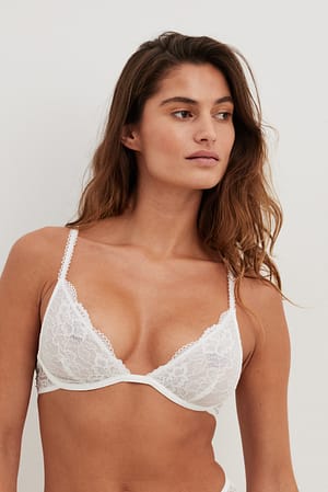 White Continues Wire Soft Lace Bra