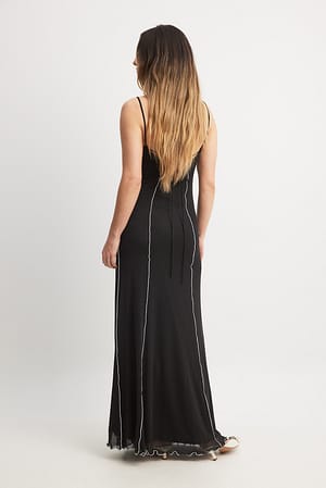 Black/White Contrast Maxi Dress