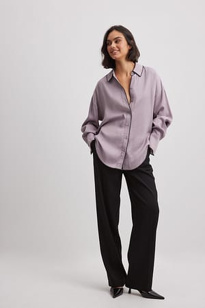 Mauve Constrast Seam Detail Shirt