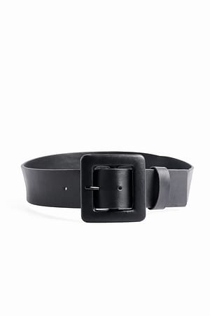 Black Covered Buckle Belt