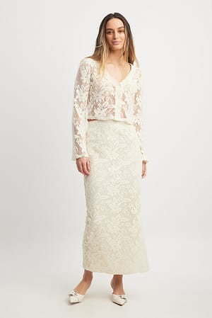 Offwhite Crochet Maxi Skirt