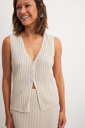 Offwhite Crochet Vest