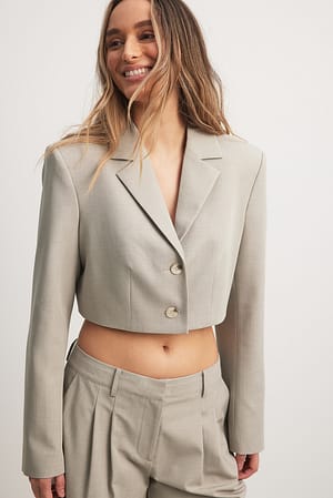 Grey Stone Cropped Blazer