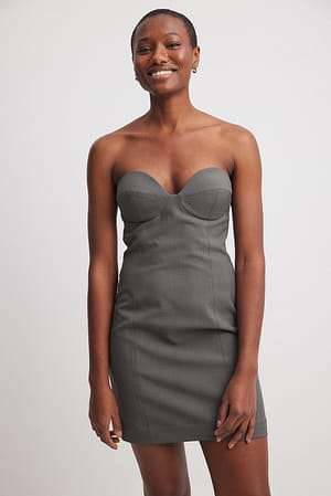 Grey Cups Bandeau Mini Dress