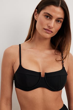 Black Cut Out Balconette Bikini Bra