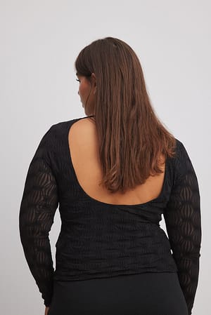 Black Deep Back Structure Top