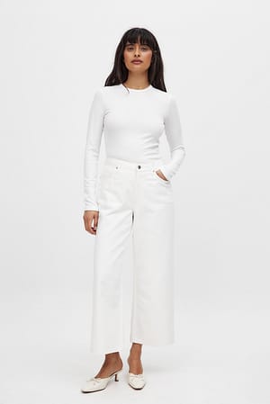 White Denim Culotte