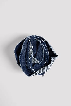 Rinse Wash Denim Rose Brooch