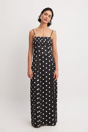 Print Dot Print Slip Maxi Dress