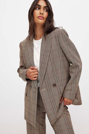 Check Double Breasted Check Blazer