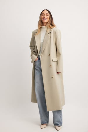 Light Beige Double Breasted Trenchcoat