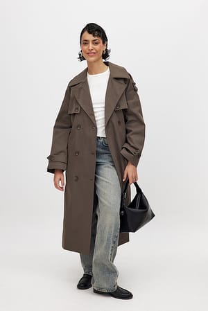 Taupe Double Buttoned Trenchcoat