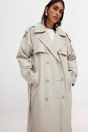 Light Beige Double Buttoned Trenchcoat