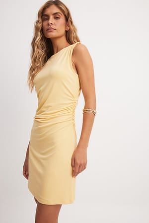 Yellow Draped Mini Dress