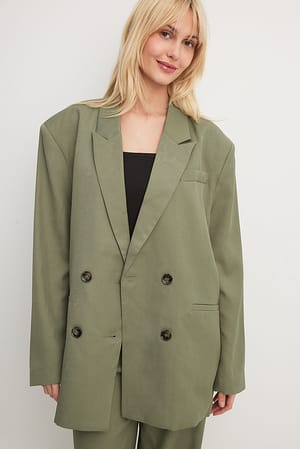 Moss Green Dropped Shoulder Blazer