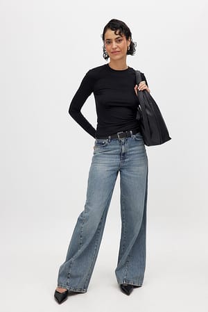 Mid Blue Extra Wide Leg Denim