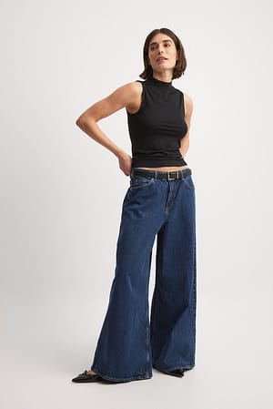 Blue Extra Wide Leg Denim