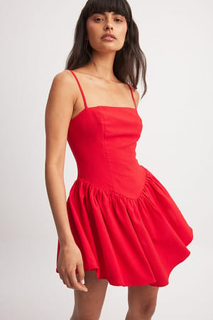 Red Fairy Cut Mini Dress