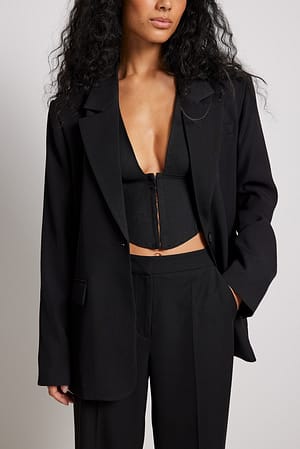 Black Fitted Halterneck Top