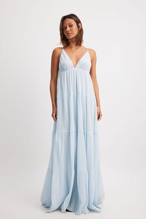 Light Blue Flowy Maxi Dress