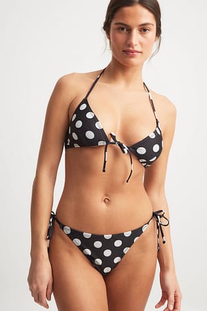 Polkadot Front Tie Triangle Bikini Top