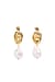 Gold Plated Knot Pearl Earrings