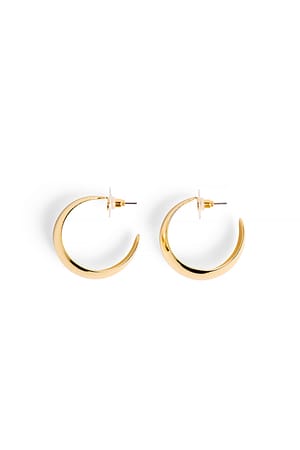 Gold Gold Plated Plain Wide Hoops