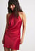 Hammered Satin Tie Back Mini Dress