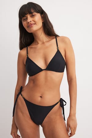 Black Hardware Tie Strap Bikini Panty