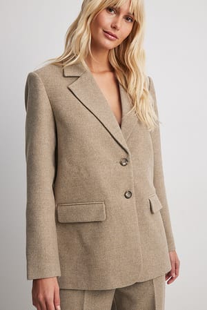 Beige Heavy Oversized Blazer