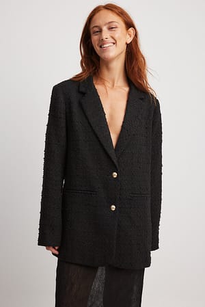 Black Regular Tweed Blazer