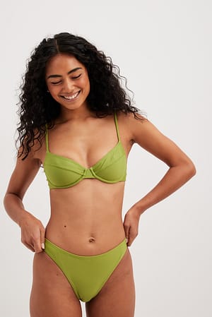 Green High Leg Rise Bikini Panty