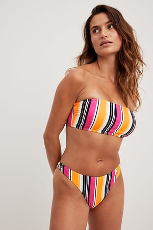 Stripe Print High Waist Bikini Panties